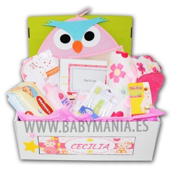 Canastilla de Regalo para Bebé Búho Rosa