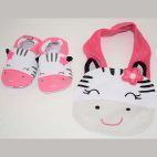 patucos y babero cebra