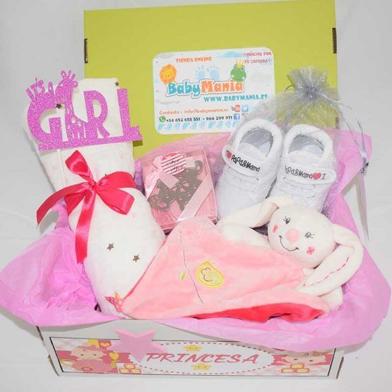 Canastilla para Bebé  Amo a Papá y Mamá Rosa