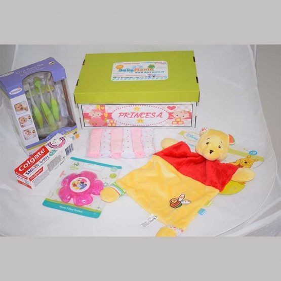 set canastilla para bebes babitas rosa