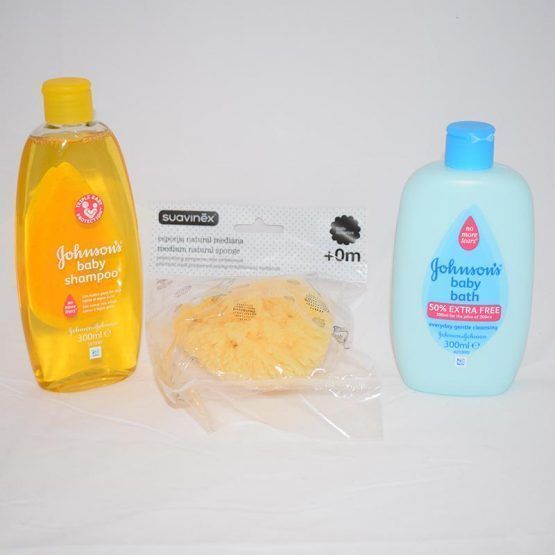 Ser de esponja suavinex y cremas jhonsons