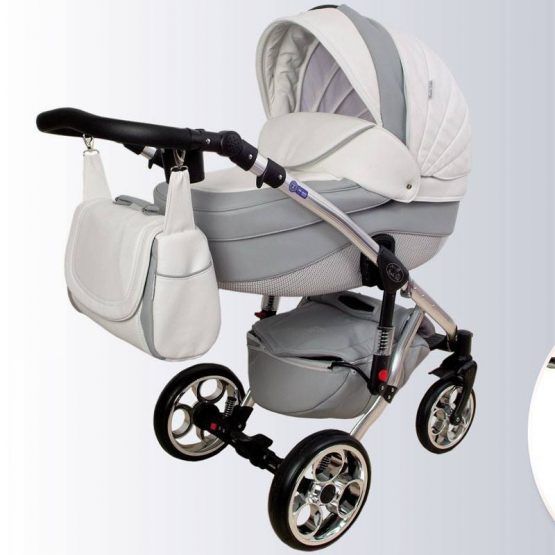 Cochecito Barletta Nataly Polipiel Blanco Gris 19S de Mundibebe