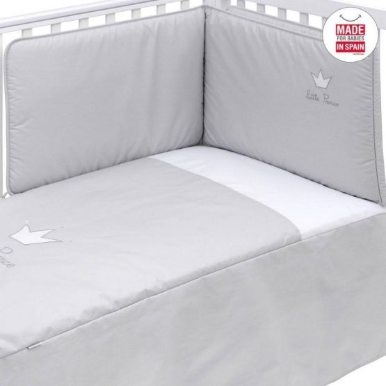 Edredon Y Protector Cambras Crown Gris