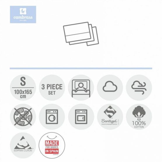 Sabana Cuna Cambrass Denim Gris 38911