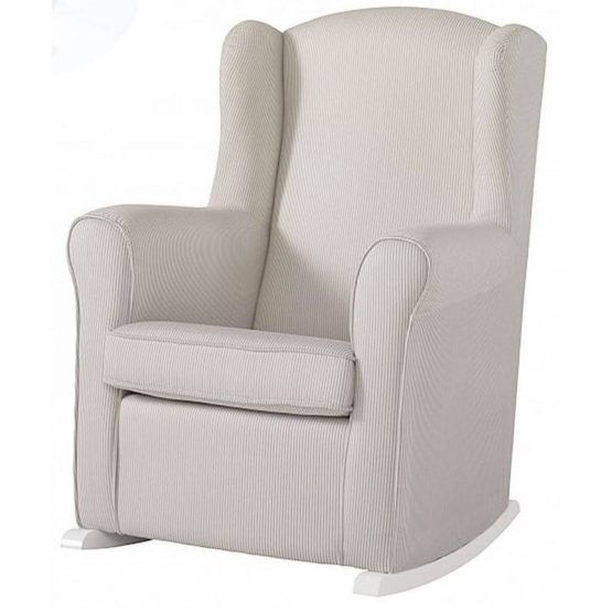 Sillon De Lactancia Nanny Rayas Beige Patas Blanco de Micuna
