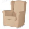 Sillon De Lactancia Micuna Nanny Polipiel Beige Patas Blanco