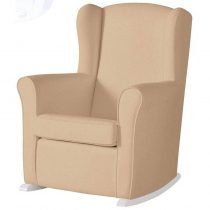Sillon De Lactancia Nanny Polipiel Beige Patas Blanco de Micuna