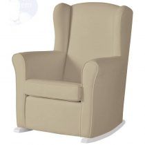 Sillon De Lactancia Nanny Tela Brown Patas Blanco de Micuna