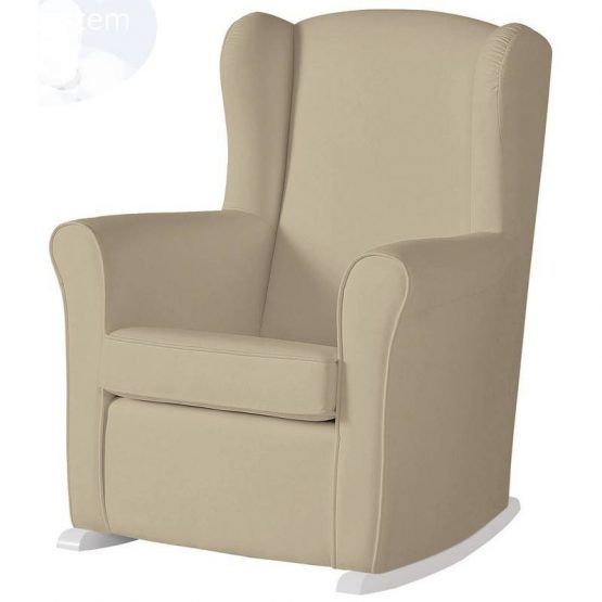 Sillon De Lactancia Nanny Tela Brown Patas Blanco de Micuna