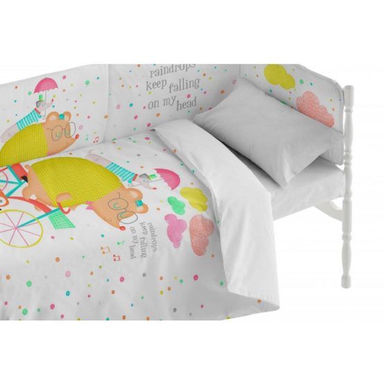 Pooch Funda Nordica con Relleno y Protector Cuna Color Raindrops