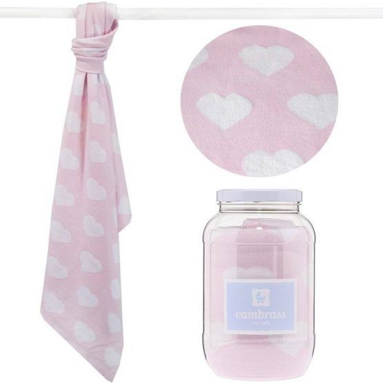 Manta Algodon Cambrass 80x100 Love Rosa