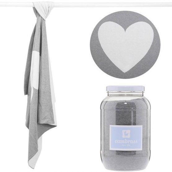 Manta Algodon Cambrass 80x100 Cuore Gris