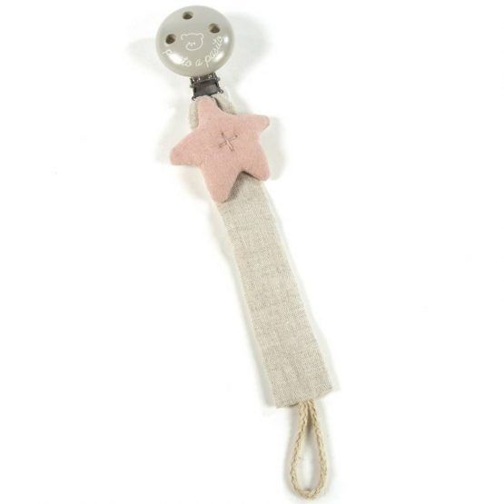 Pinza Chupete Pasito A Pasito Madera Rosa Amelie