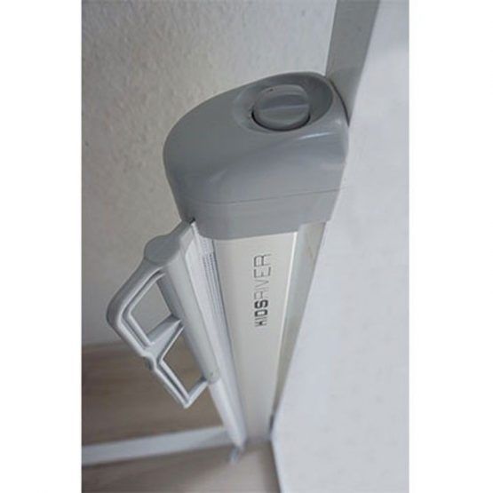 Barrera de Puerta Olmitos Retractil Blanco y Titanio