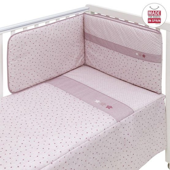 Edredon y Protector Cuna Cambrass Stela Rosa