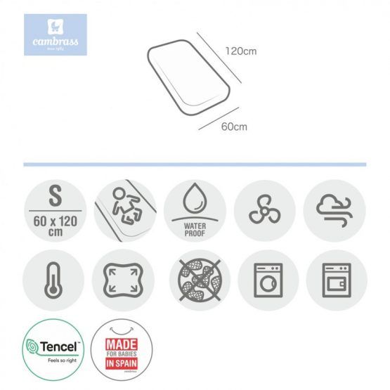 Sabana Bajera Para Cuna Impermeable Tencel Cambrass